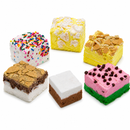 Six-flavor Canyon Flight gourmet marshmallow sampler with S'mores, Lemon Meringue, Birthday Cake, Banana Pudding, Watermelon, and Rootbeer Float slabs